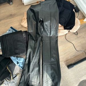 A&F leather flared pants